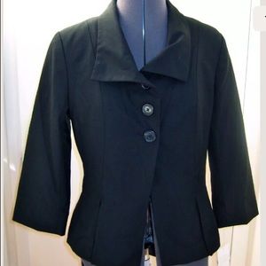 NEW ISAAC MIZRAHI for TARGET BLACK PLEATED SUIT JACKET FITTED HOURGLASS 8 NWT